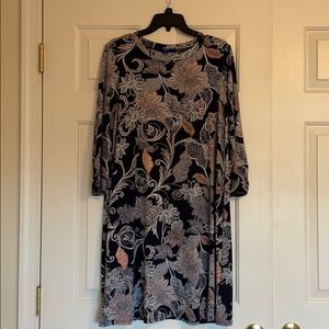 Short navy with floral print dress